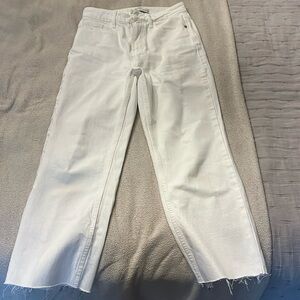 Zara white cropped jeans